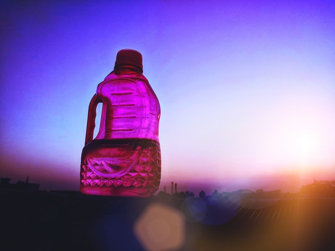 Pink Colored Mineral Water Bottle
